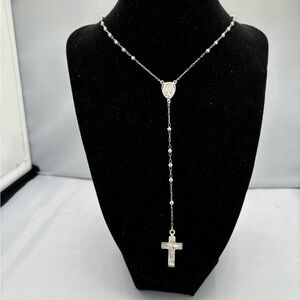 Silver Rosary Necklace